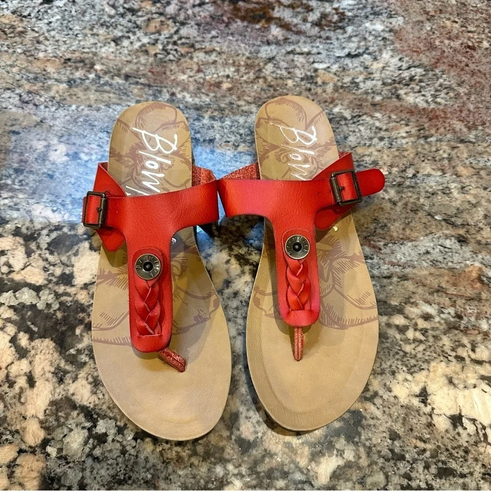 Blowfish Red Braided Sandals